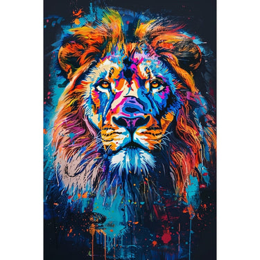 Colourful Lion Head Canvas